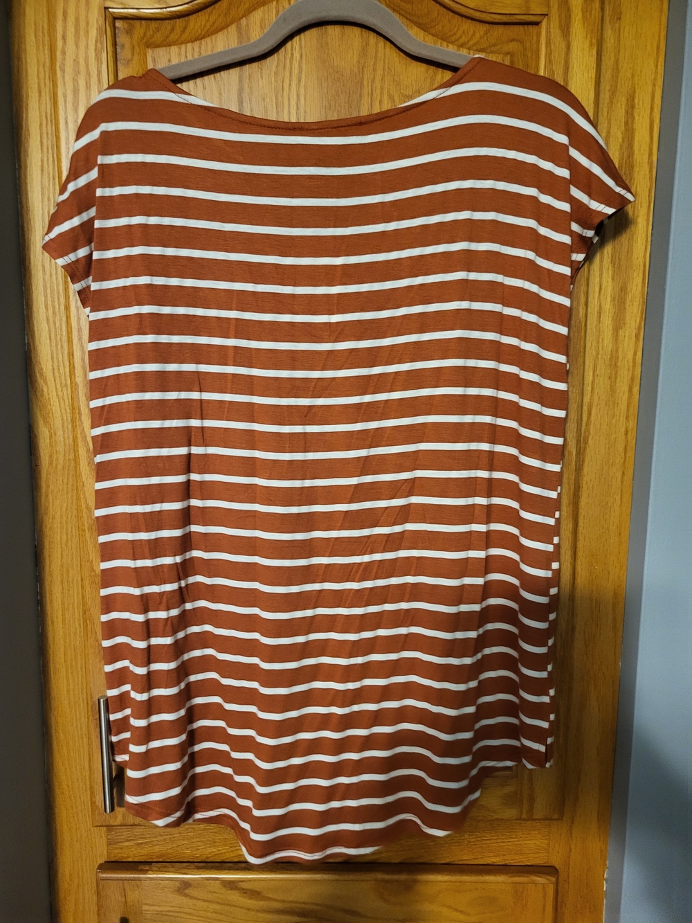 New Green Envelope Womens T Shirt Top Sz XL Short Sleeve Striped Soft - Picture 3 of 5